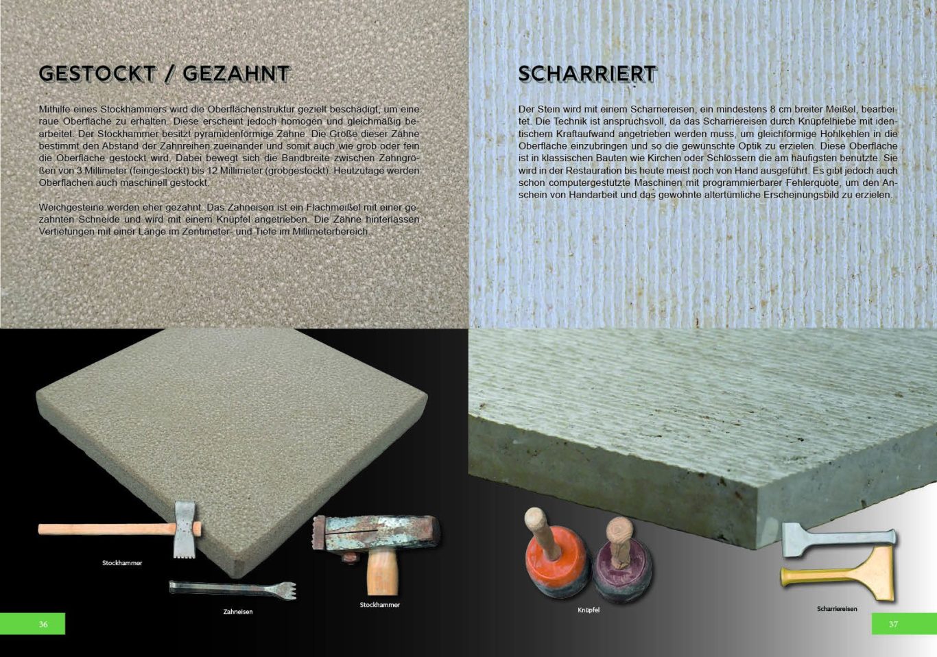 Beispielseite aus dem Kapitel "Werkzeuge, Maschinen und Oberflächen"
