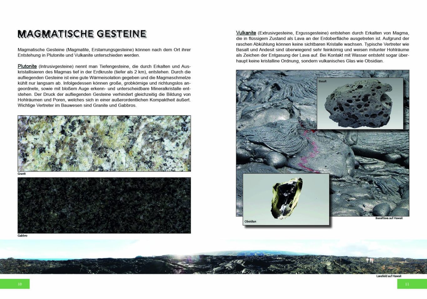 Beispielseite aus dem Kapitel "Gesteinskunde"